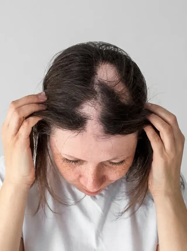 Antes do tratamento de alopecia areata